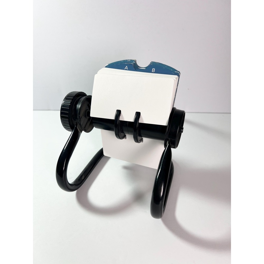 Rolodex Business Card File Open Rotary Blank Cards Alphabet Dividers